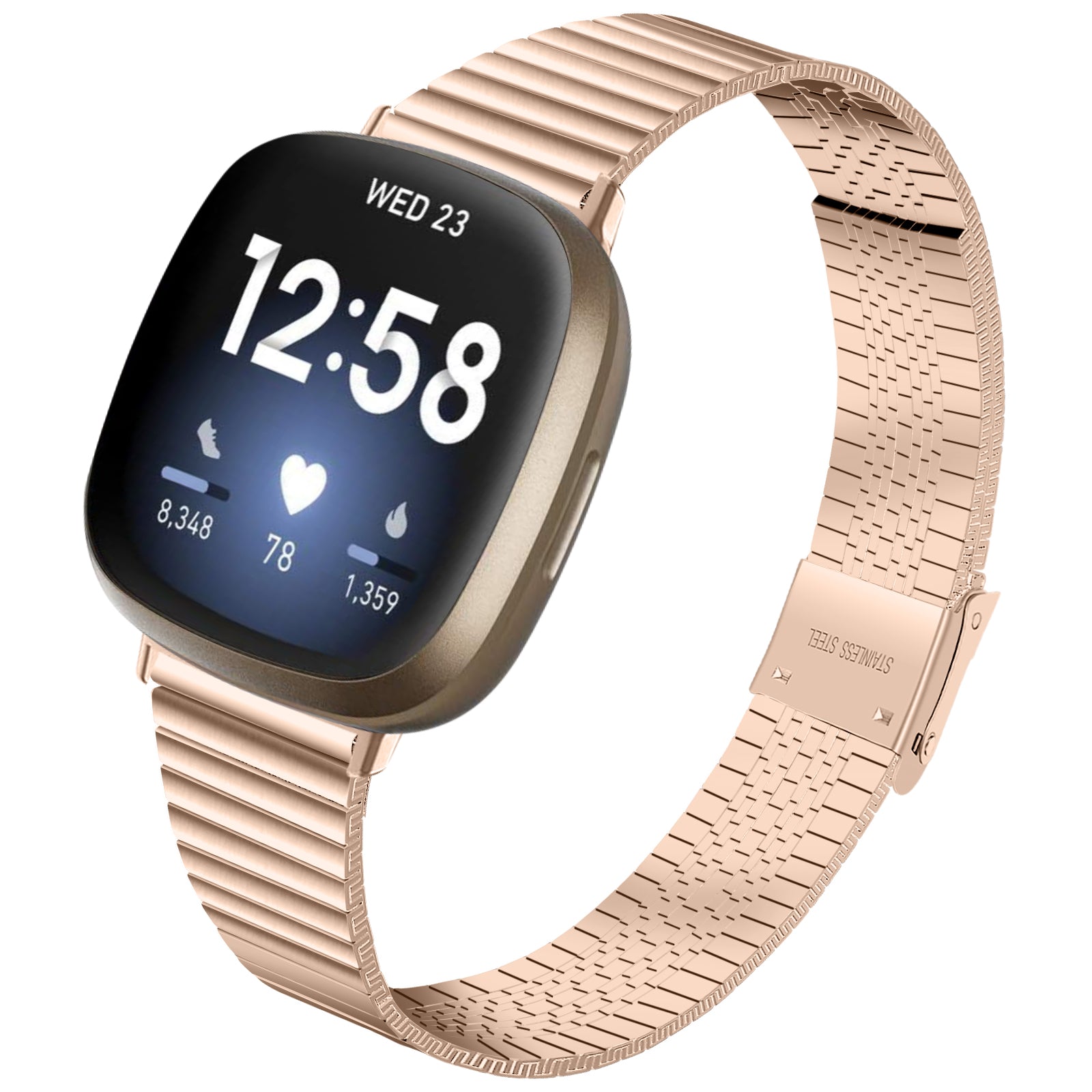 For Fitbit Versa 4 Sense 2 Adjustable Stainless Steel Watch Band Replacement Wrist Strap For Fitbit Versa 4 Sense 2 Adjustable Stainless Steel Watch Band Replacement Wrist Strap